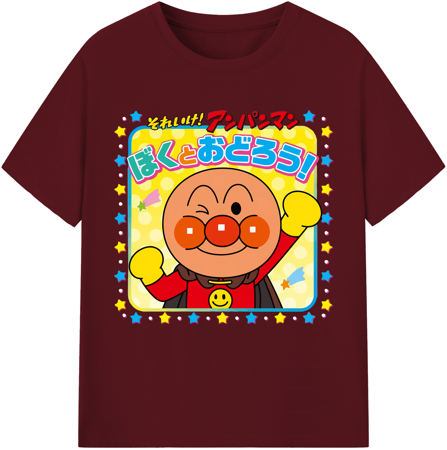 （画像用） アンパンマン Anpanman 綿100％半袖Tシャツ（フロントプリント）